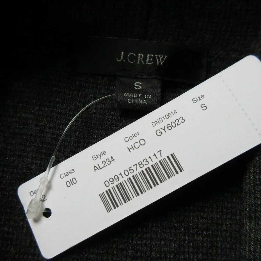 NWT J.Crew Camille Sweater Blazer in Heather Coal Shawl Collar Open Cardigan S